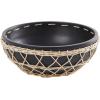imageDeco 79 Bohemian Wood Decorative Bowl Teak 13quot D 9quot H75551 13quot x 9quot BrownBlack
