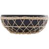imageDeco 79 Bohemian Wood Decorative Bowl Teak 13quot D 9quot H75551 13quot x 9quot BrownBlack