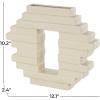imageDeco 79 Ceramic Abstract Decorative Vase Centerpiece Vase with Rectangular Center Cutout Flower Vase for Home Decoration 12quot x 2quot x 10quot CreamCream