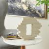 imageDeco 79 Ceramic Abstract Decorative Vase Centerpiece Vase with Rectangular Center Cutout Flower Vase for Home Decoration 12quot x 2quot x 10quot CreamCream