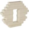 imageDeco 79 Ceramic Abstract Decorative Vase Centerpiece Vase with Rectangular Center Cutout Flower Vase for Home Decoration 12quot x 2quot x 10quot CreamCream