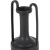 imageDeco 79 Ceramic Decorative Vase Fluted Urn Shaped Centerpiece Vase with Arch Handles Flower Vase for Home Decoration 6quot x 6quot x 20quot BlackBlack