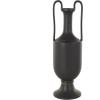 imageDeco 79 Ceramic Decorative Vase Fluted Urn Shaped Centerpiece Vase with Arch Handles Flower Vase for Home Decoration 6quot x 6quot x 20quot BlackBlack