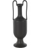 imageDeco 79 Ceramic Decorative Vase Fluted Urn Shaped Centerpiece Vase with Arch Handles Flower Vase for Home Decoration 6quot x 6quot x 20quot BlackBlack
