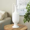 imageDeco 79 Ceramic Decorative Vase Fluted Urn Shaped Centerpiece Vase with Arch Handles Flower Vase for Home Decoration 6quot x 6quot x 20quot BlackWhite