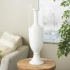 imageDeco 79 Ceramic Decorative Vase Fluted Urn Shaped Centerpiece Vase with Arch Handles Flower Vase for Home Decoration 6quot x 6quot x 20quot BlackWhite