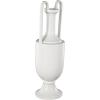 imageDeco 79 Ceramic Decorative Vase Fluted Urn Shaped Centerpiece Vase with Arch Handles Flower Vase for Home Decoration 6quot x 6quot x 20quot BlackWhite