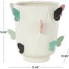 imageDeco 79 Ceramic Decorative Vase Textured Centerpiece Vase with Multicolor HalfMoon Accents Flower Vase for Home Decoration 8quot x 8quot x 16quot BlackWhite