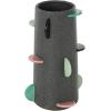 imageDeco 79 Ceramic Decorative Vase Textured Centerpiece Vase with Multicolor HalfMoon Accents Flower Vase for Home Decoration 8quot x 8quot x 16quot BlackBlack