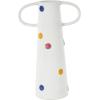 imageDeco 79 Ceramic Decorative Vase Textured Centerpiece Vase with Multicolor HalfMoon Accents Flower Vase for Home Decoration 8quot x 8quot x 16quot BlackWhite