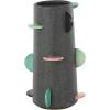 imageDeco 79 Ceramic Decorative Vase Textured Centerpiece Vase with Multicolor HalfMoon Accents Flower Vase for Home Decoration 8quot x 8quot x 16quot BlackBlack