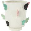 imageDeco 79 Ceramic Decorative Vase Textured Centerpiece Vase with Multicolor HalfMoon Accents Flower Vase for Home Decoration 8quot x 8quot x 16quot BlackWhite