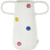 imageDeco 79 Ceramic Decorative Vase Textured Centerpiece Vase with Multicolor HalfMoon Accents Flower Vase for Home Decoration 8quot x 8quot x 16quot BlackWhite