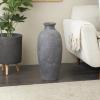 imageDeco 79 Ceramic Decorative Vase Textured Whitewashed Centerpiece Vase Flower Vase for Home Decoration 10quot x 10quot x 24quot BlackCONVENIENTLY SIZED