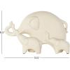 imageDeco 79 Ceramic Elephant Decorative Sculpture Family Home Decor Statue with Raised Trunks Accent Figurine 14quot x 4quot x 9quot Cream