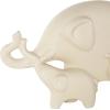 imageDeco 79 Ceramic Elephant Decorative Sculpture Family Home Decor Statue with Raised Trunks Accent Figurine 14quot x 4quot x 9quot Cream