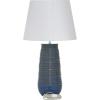 imageDeco 79 Ceramic Room Table Lamp Ribbed Accent Lamp with Drum Shade Lamp 15quot x 15quot x 28quot Blue