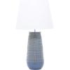 imageDeco 79 Ceramic Room Table Lamp Ribbed Accent Lamp with Drum Shade Lamp 15quot x 15quot x 28quot Blue