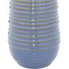 imageDeco 79 Ceramic Room Table Lamp Ribbed Accent Lamp with Drum Shade Lamp 15quot x 15quot x 28quot Blue