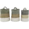imageDeco 79 Contemporary Dried Plant Storage Basket Set of 3 16quot 14quot 12quotW Multi Colored
