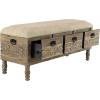 imageDeco 79 Farmhouse Chinese fir Wood Storage Bench 47quot x 16quot x 20quot BROWNBrown
