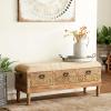 imageDeco 79 Farmhouse Chinese fir Wood Storage Bench 47quot x 16quot x 20quot BROWNBrown