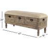 imageDeco 79 Farmhouse Chinese fir Wood Storage Bench 47quot x 16quot x 20quot BROWNBrown