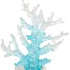 imageDeco 79 Glass Coral Decorative Sculpture Ombre Home Decor Statue with Clear Square Base Accent Figurine 8quot x 4quot x 9quot Blue