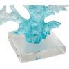 imageDeco 79 Glass Coral Decorative Sculpture Ombre Home Decor Statue with Clear Square Base Accent Figurine 8quot x 4quot x 9quot Blue