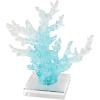 imageDeco 79 Glass Coral Decorative Sculpture Ombre Home Decor Statue with Clear Square Base Accent Figurine 8quot x 4quot x 9quot Blue
