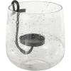 imageDeco 79 Glass Decorative Candle Holder Candle Stand with Black Metal Accents and Brown Speckles Candlestick Holder 7quot x 7quot x 8quot ClearClear