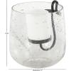 imageDeco 79 Glass Decorative Candle Holder Candle Stand with Black Metal Accents and Brown Speckles Candlestick Holder 7quot x 7quot x 8quot ClearClear