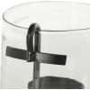 imageDeco 79 Glass Decorative Candle Holder Candle Stand with Black Metal Accents and Brown Speckles Candlestick Holder 7quot x 7quot x 8quot ClearClear