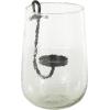 imageDeco 79 Glass Decorative Candle Holder Candle Stand with Black Metal Accents and Brown Speckles Candlestick Holder 7quot x 7quot x 8quot ClearClear