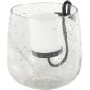imageDeco 79 Glass Decorative Candle Holder Candle Stand with Black Metal Accents and Brown Speckles Candlestick Holder 7quot x 7quot x 8quot ClearClear