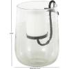 imageDeco 79 Glass Decorative Candle Holder Candle Stand with Black Metal Accents and Brown Speckles Candlestick Holder 7quot x 7quot x 8quot ClearClear