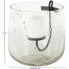 imageDeco 79 Glass Decorative Candle Holder Candle Stand with Black Metal Accents and Brown Speckles Candlestick Holder 7quot x 7quot x 8quot ClearClear