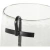 imageDeco 79 Glass Decorative Candle Holder Candle Stand with Black Metal Accents and Brown Speckles Candlestick Holder 7quot x 7quot x 8quot ClearClear