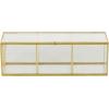 imageDeco 79 Glass Decorative Jewelry Box Jewelry Organizer with Gold Metal Frame and Gray Fabric Interior with Ring Slots Jewelry Holder 9quot x 6quot x 3quot Clear10 x 4 x 4