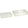 imageDeco 79 Glass Decorative Jewelry Box Jewelry Organizer with Gold Metal Frame and Gray Fabric Interior with Ring Slots Jewelry Holder 9quot x 6quot x 3quot Clear12  9