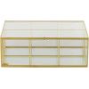 imageDeco 79 Glass Decorative Jewelry Box Jewelry Organizer with Gold Metal Frame and Gray Fabric Interior with Ring Slots Jewelry Holder 9quot x 6quot x 3quot Clear10 x 7 x 4