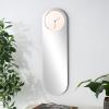 imageDeco 79 Glass Decorative Wall Clock Wall Clock for Home with Pink Clock Face Wall Clock for Room 8quot x 1quot x 28quot Silver