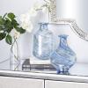 imageDeco 79 Glass Handmade Decorative Vase Blown Centerpiece Vases Set of 2 Flower Vases for Home Decoration 7quot W 10quot H BlueBlue