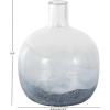 imageDeco 79 Glass Handmade Decorative Vase Blown Centerpiece Vases Set of 2 Flower Vases for Home Decoration 7quot W 10quot H BlueDark Blue