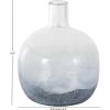 imageDeco 79 Glass Handmade Decorative Vase Blown Centerpiece Vases Set of 2 Flower Vases for Home Decoration 7quot W 10quot H BlueDark Blue