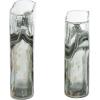imageDeco 79 Glass Handmade Decorative Vase Blown Centerpiece Vases Set of 2 Flower Vases for Home Decoration 7quot W 10quot H BlueGray