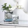 imageDeco 79 Glass Handmade Decorative Vase Blown Centerpiece Vases Set of 2 Flower Vases for Home Decoration 7quot W 10quot H BlueGray