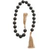 imageDeco 79 Glass Handmade Round Beaded Garland with Tassel with Knotted Brown Jute 45quot x 1quot x 1quot Light BlueBlack