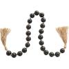 imageDeco 79 Glass Handmade Round Beaded Garland with Tassel with Knotted Brown Jute 45quot x 1quot x 1quot Light BlueBlack