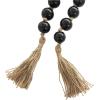 imageDeco 79 Glass Handmade Round Beaded Garland with Tassel with Knotted Brown Jute 45quot x 1quot x 1quot Light BlueBlack